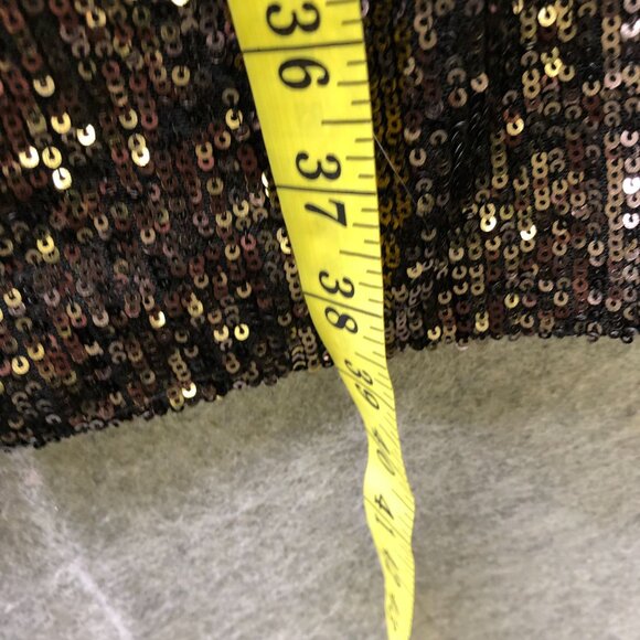 The Drop Helena Sequin Wrap Dress Womens 2X Gold Black Long Sleeve Mini V-Neck - Picture 11 of 13